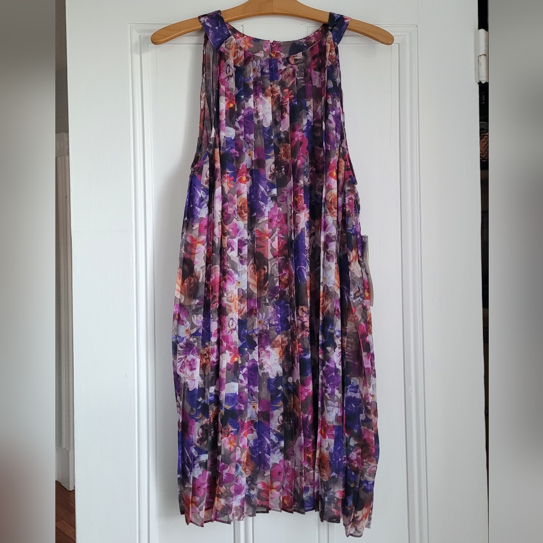 Badgley Mischka Camila Pleated Shift Dress